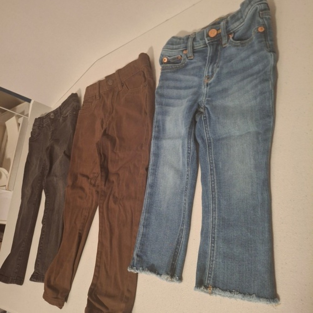 Kids Jeans Pants Bundle Place Lucky Brand Crewcuts Slim Fit Skinny Sz 4 Lot of 3